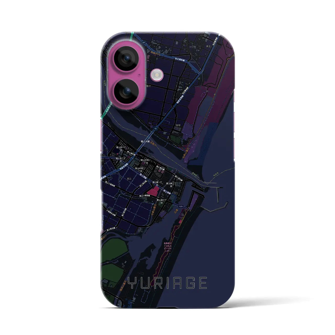 【閖上(宮城県)】地図柄iPhoneケース(バックカバータイプ)