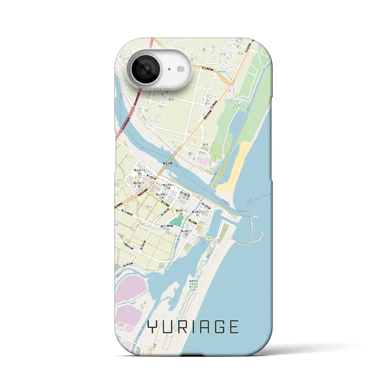 【閖上(宮城県)】地図柄iPhoneケース(バックカバータイプ)