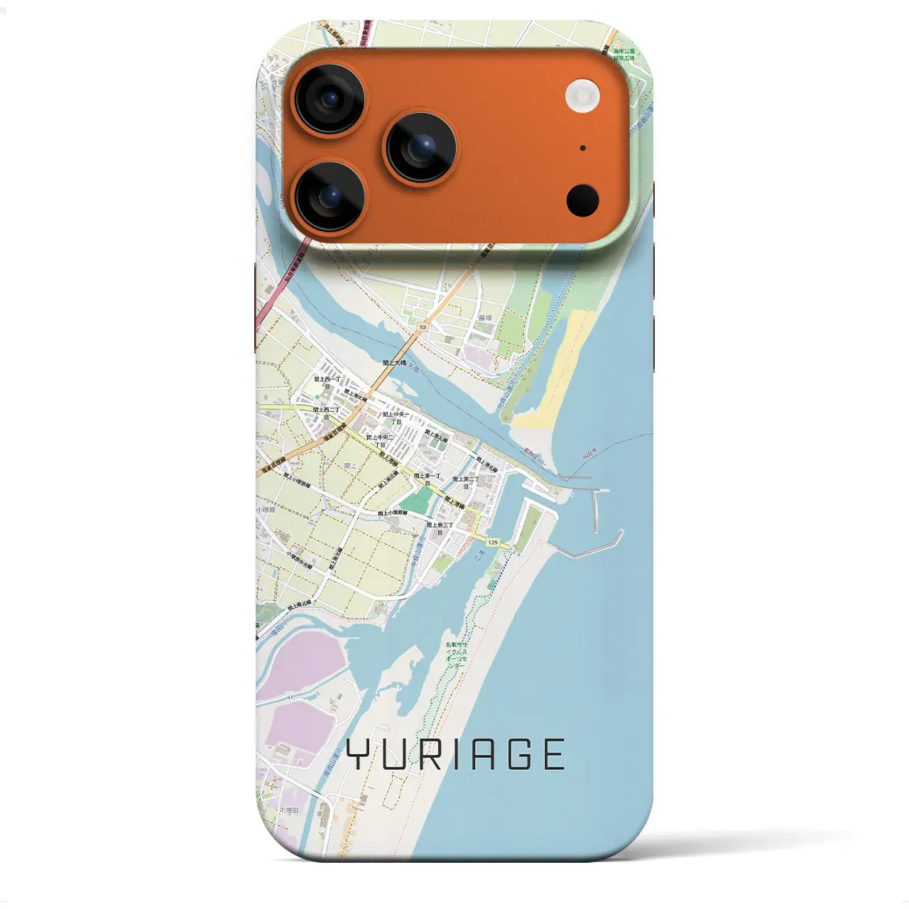 【閖上(宮城県)】地図柄iPhoneケース(バックカバータイプ)