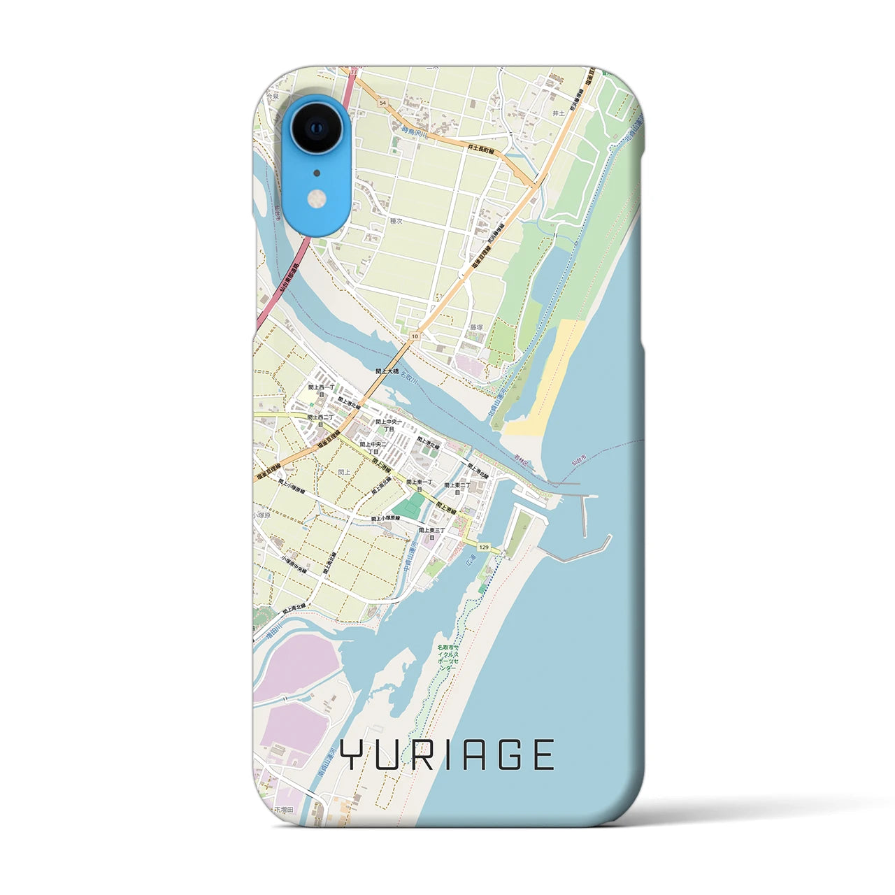【閖上(宮城県)】地図柄iPhoneケース(バックカバータイプ)ナチュラル・iPhone XR 用