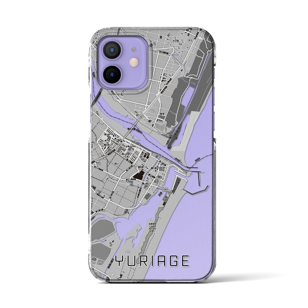 【閖上(宮城県)】地図柄iPhoneケース(クリアタイプ)