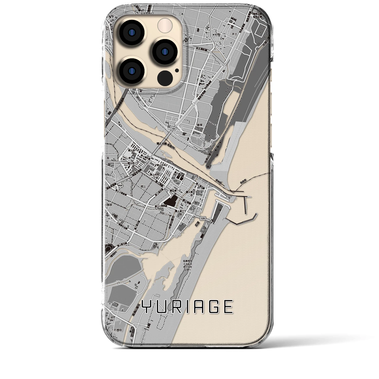 【閖上(宮城県)】地図柄iPhoneケース(クリアタイプ)