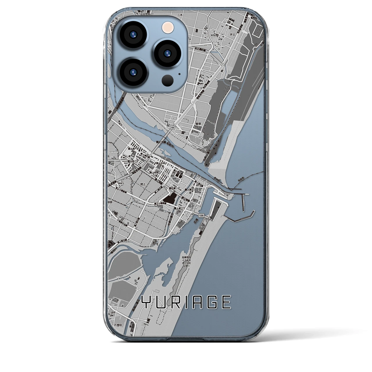 【閖上(宮城県)】地図柄iPhoneケース(クリアタイプ)