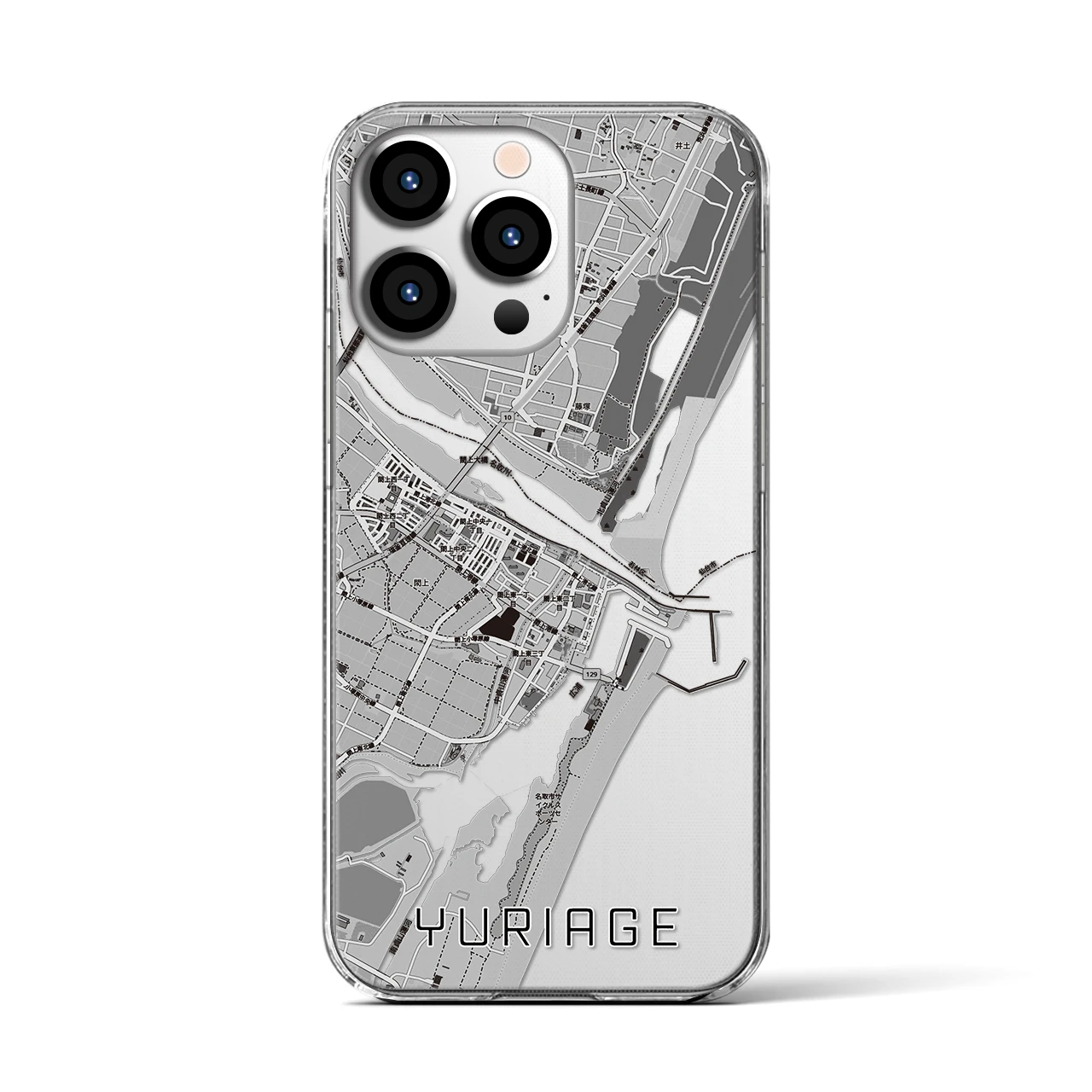 【閖上(宮城県)】地図柄iPhoneケース(クリアタイプ)