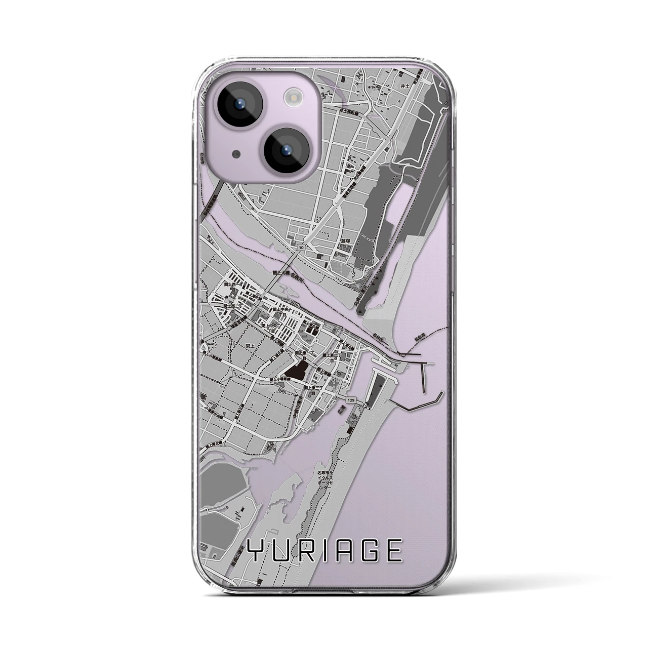 【閖上(宮城県)】地図柄iPhoneケース(クリアタイプ)