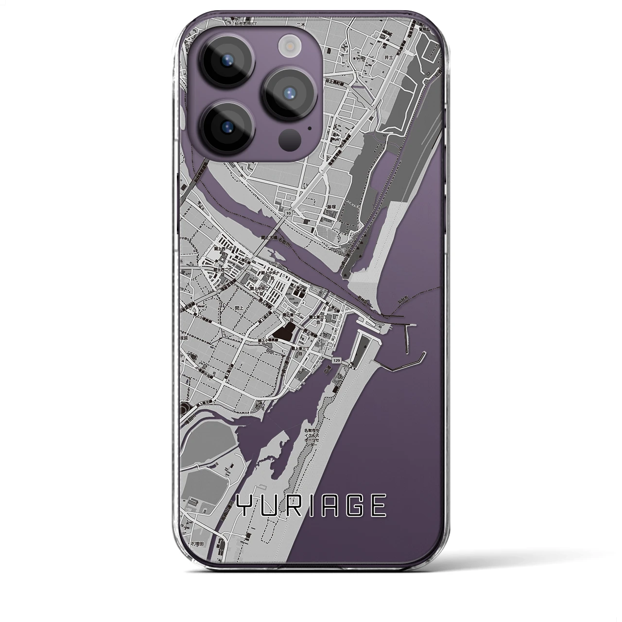 【閖上(宮城県)】地図柄iPhoneケース(クリアタイプ)