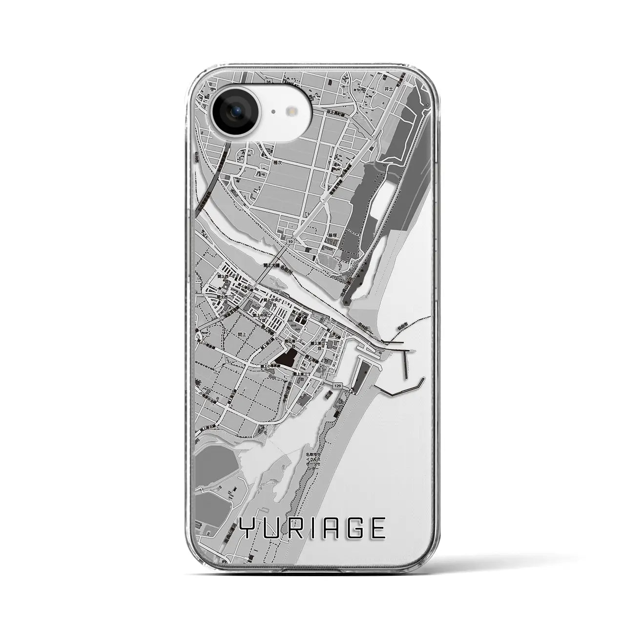 【閖上(宮城県)】地図柄iPhoneケース(クリアタイプ)