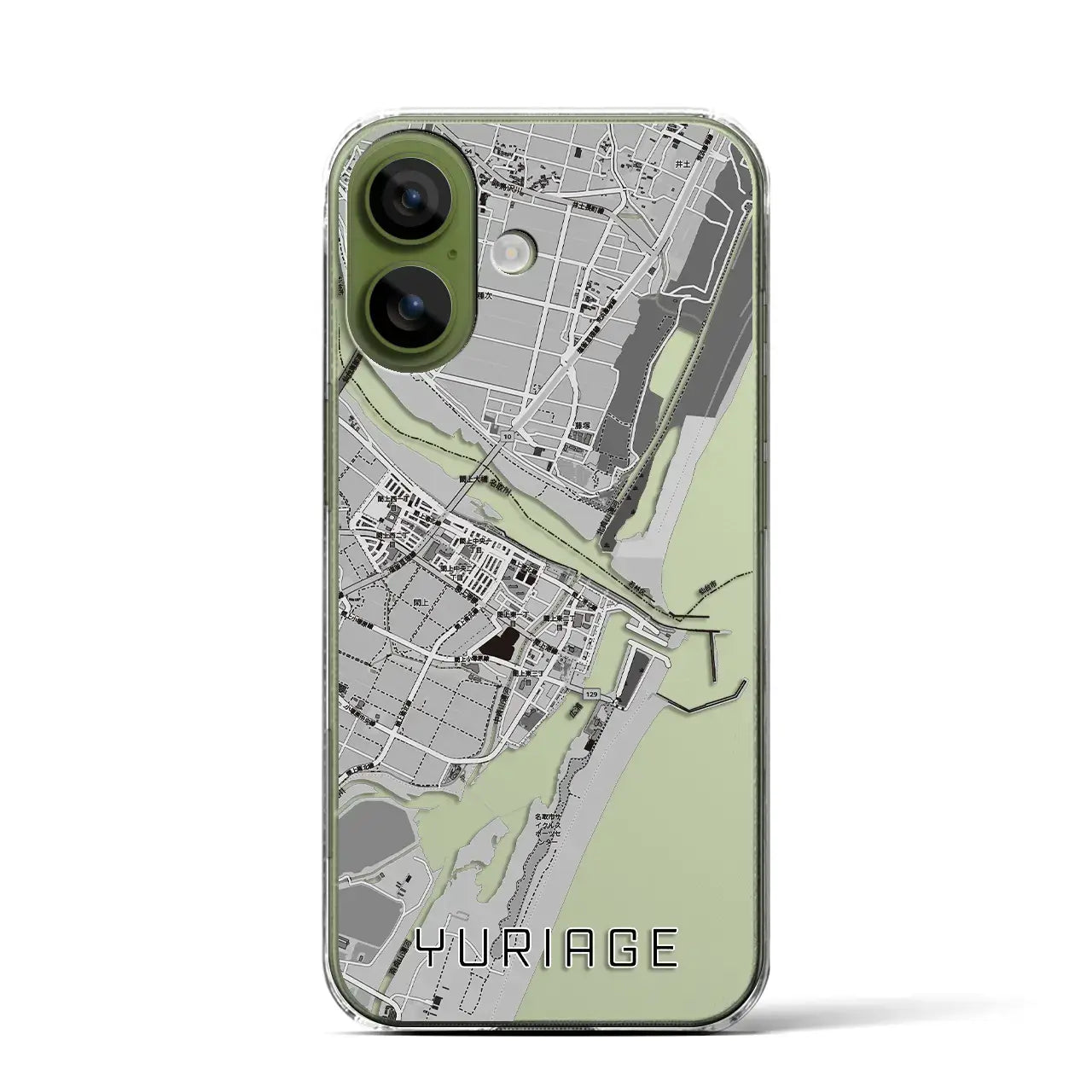 【閖上(宮城県)】地図柄iPhoneケース(クリアタイプ)