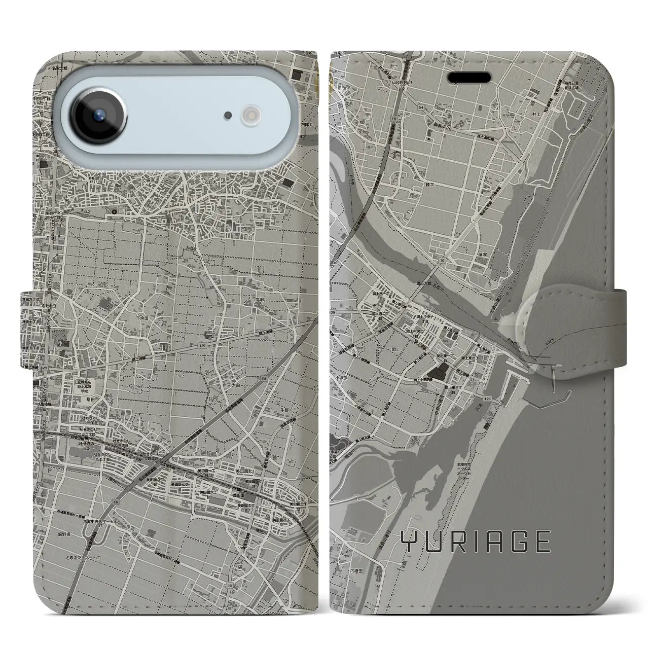 【閖上(宮城県)】地図柄iPhoneケース(手帳タイプ)