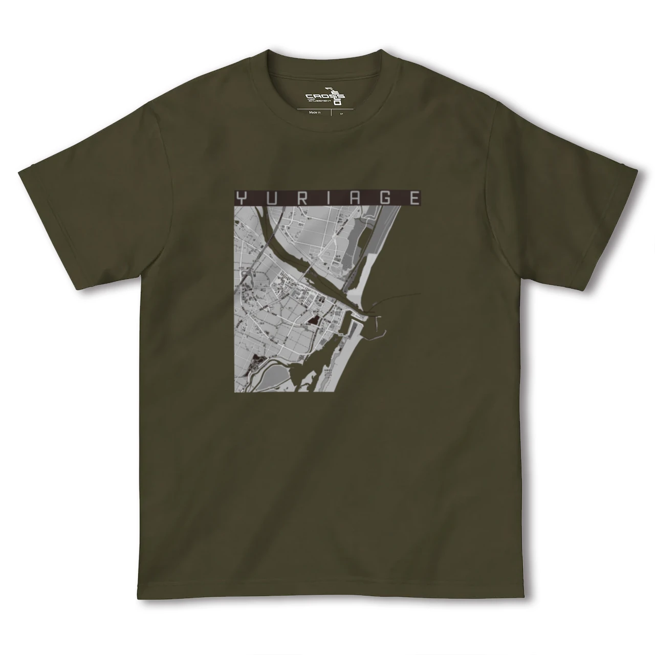 【閖上(宮城県)】地図柄ヘビーウェイトTシャツ