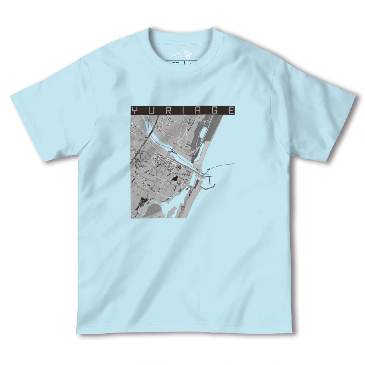 【閖上(宮城県)】地図柄ヘビーウェイトTシャツ