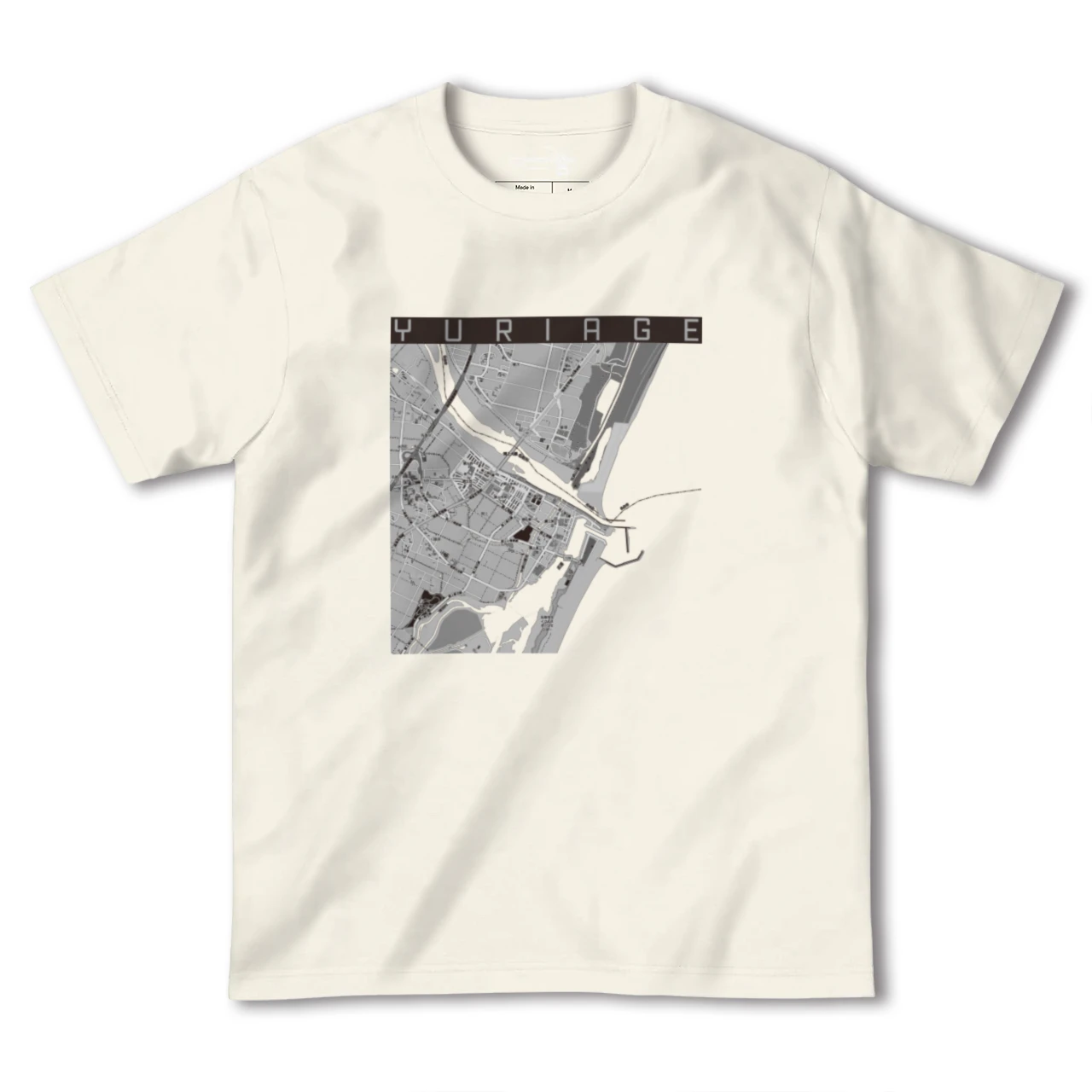【閖上(宮城県)】地図柄ヘビーウェイトTシャツ