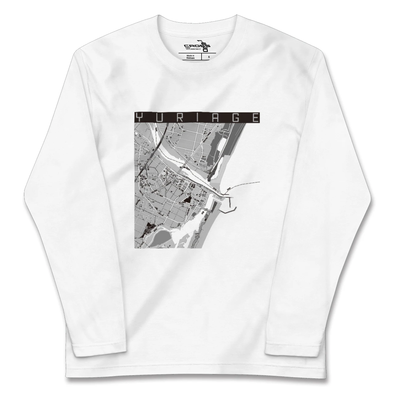 【閖上(宮城県)】地図柄ロングスリーブTシャツ