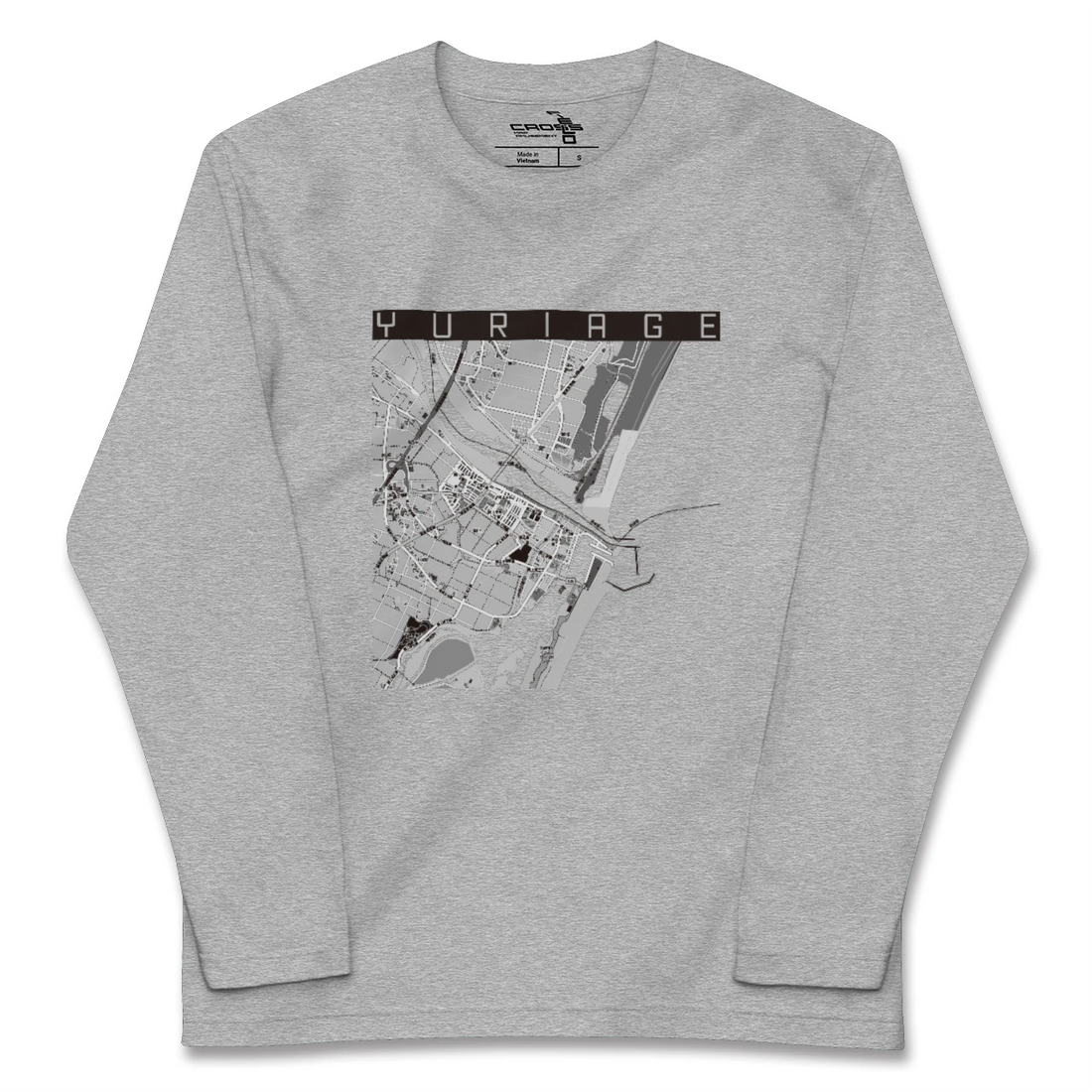 【閖上(宮城県)】地図柄ロングスリーブTシャツ