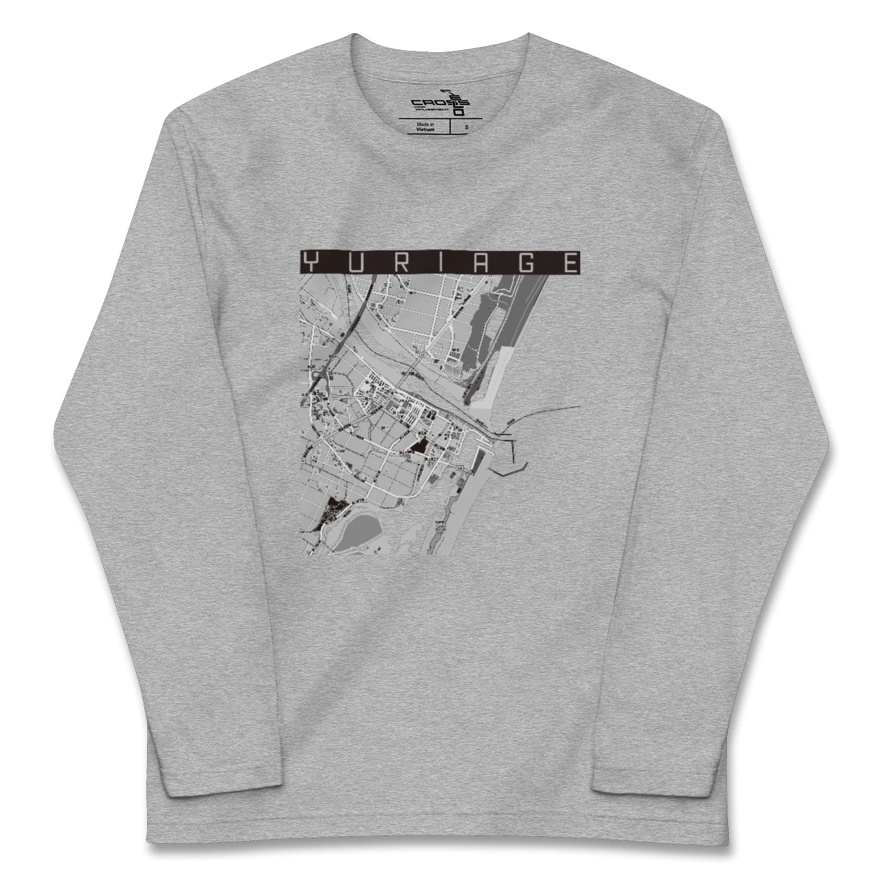 【閖上(宮城県)】地図柄ロングスリーブTシャツ