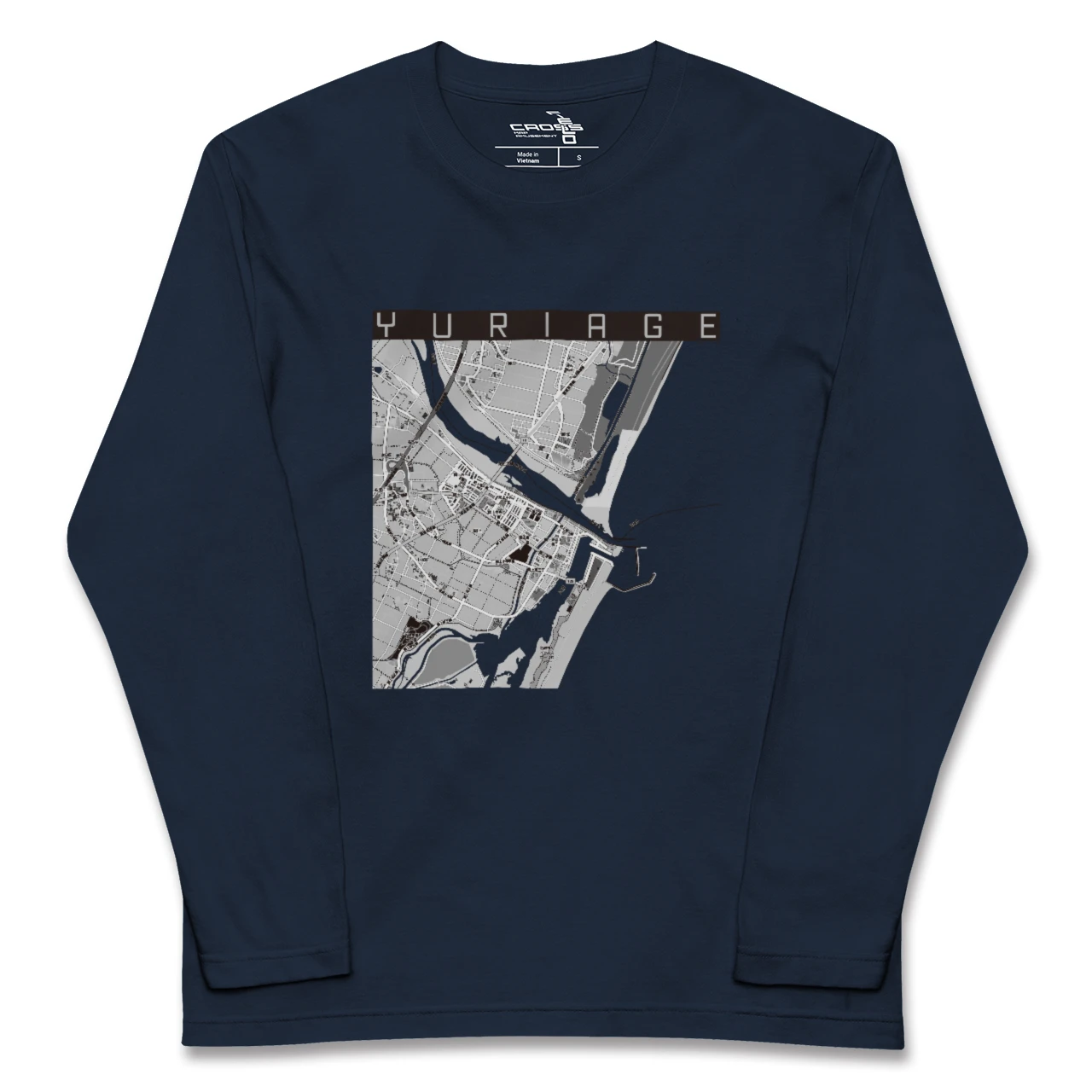 【閖上(宮城県)】地図柄ロングスリーブTシャツ