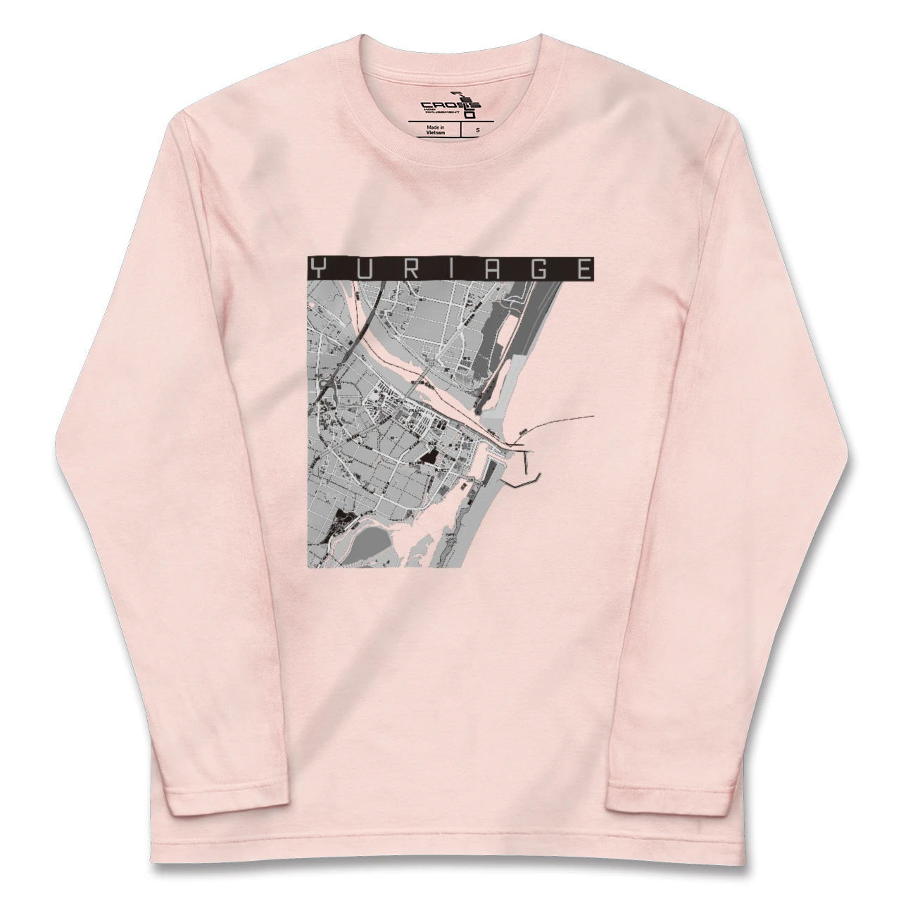 【閖上(宮城県)】地図柄ロングスリーブTシャツ