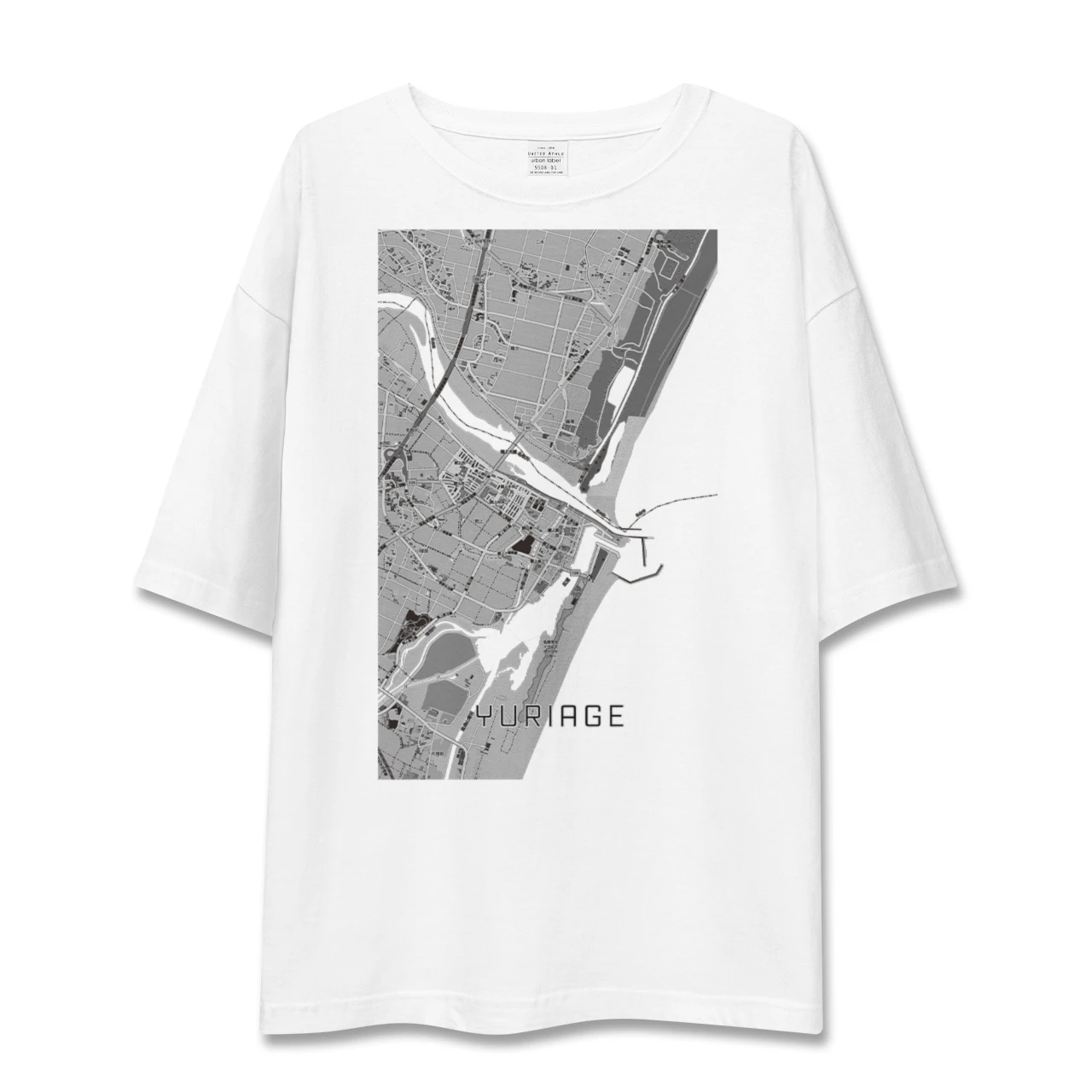 【閖上(宮城県)】地図柄ビッグシルエットTシャツ