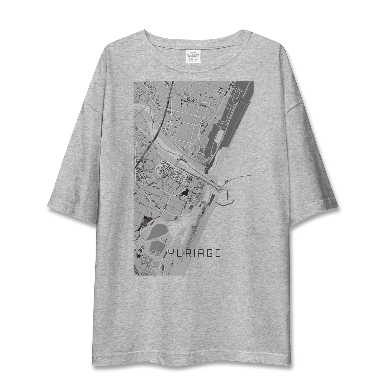 【閖上(宮城県)】地図柄ビッグシルエットTシャツ