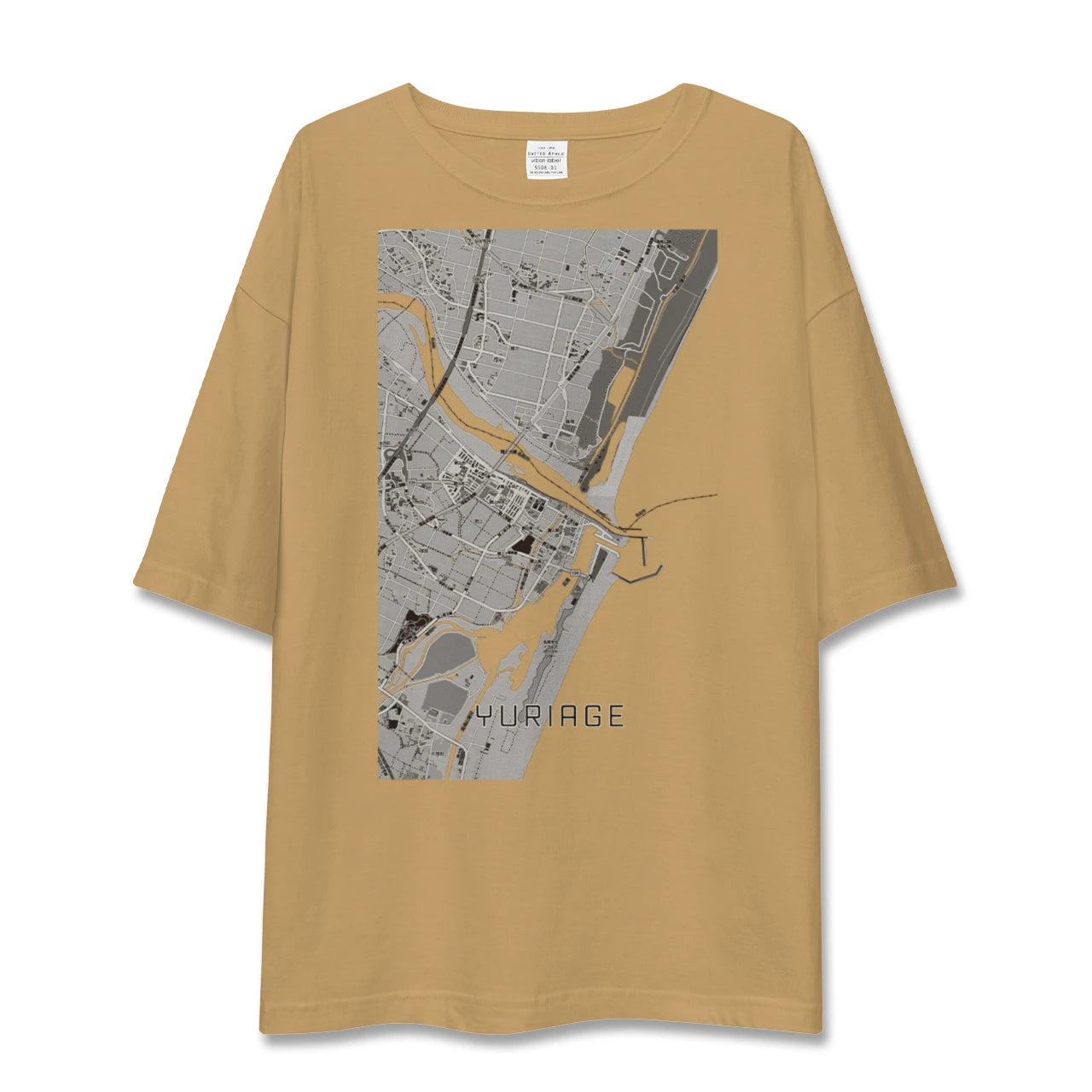 【閖上(宮城県)】地図柄ビッグシルエットTシャツ