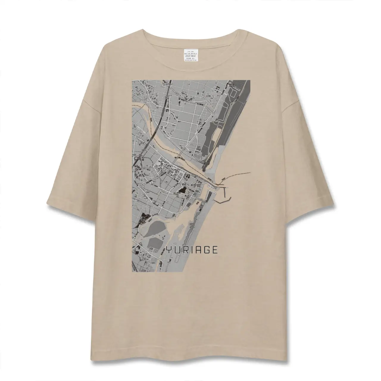 【閖上(宮城県)】地図柄ビッグシルエットTシャツ