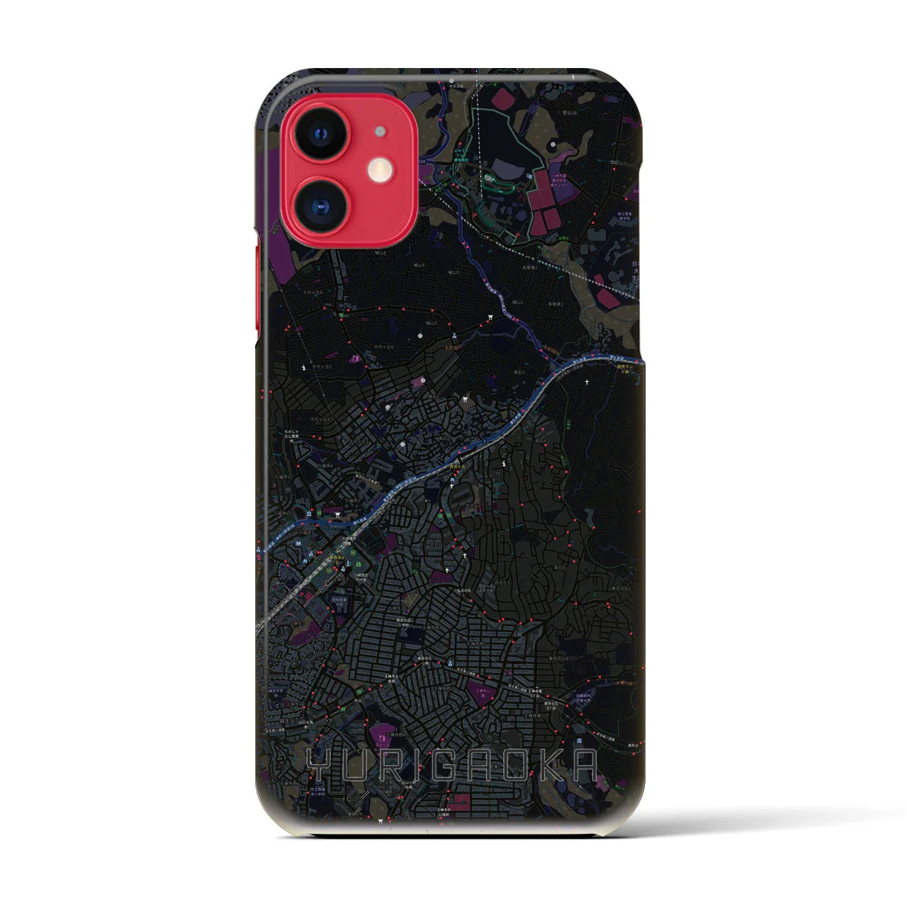 【百合ヶ丘(神奈川県)】地図柄iPhoneケース(バックカバータイプ)