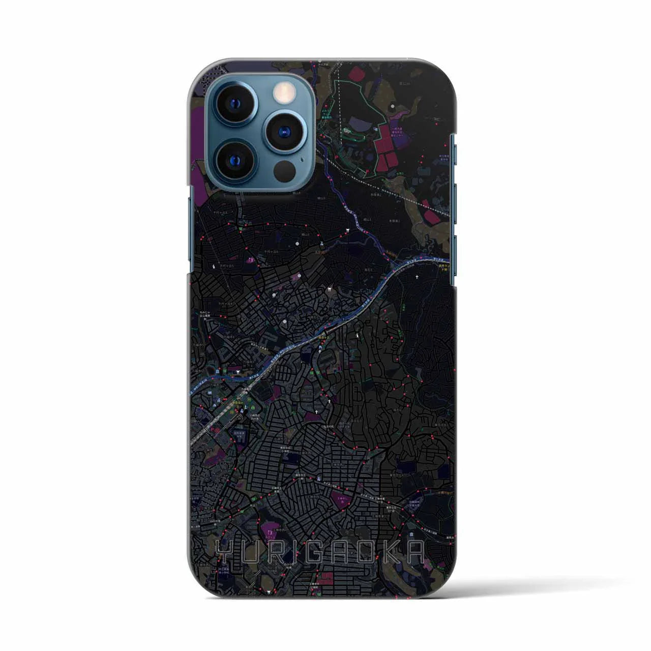 【百合ヶ丘(神奈川県)】地図柄iPhoneケース(バックカバータイプ)