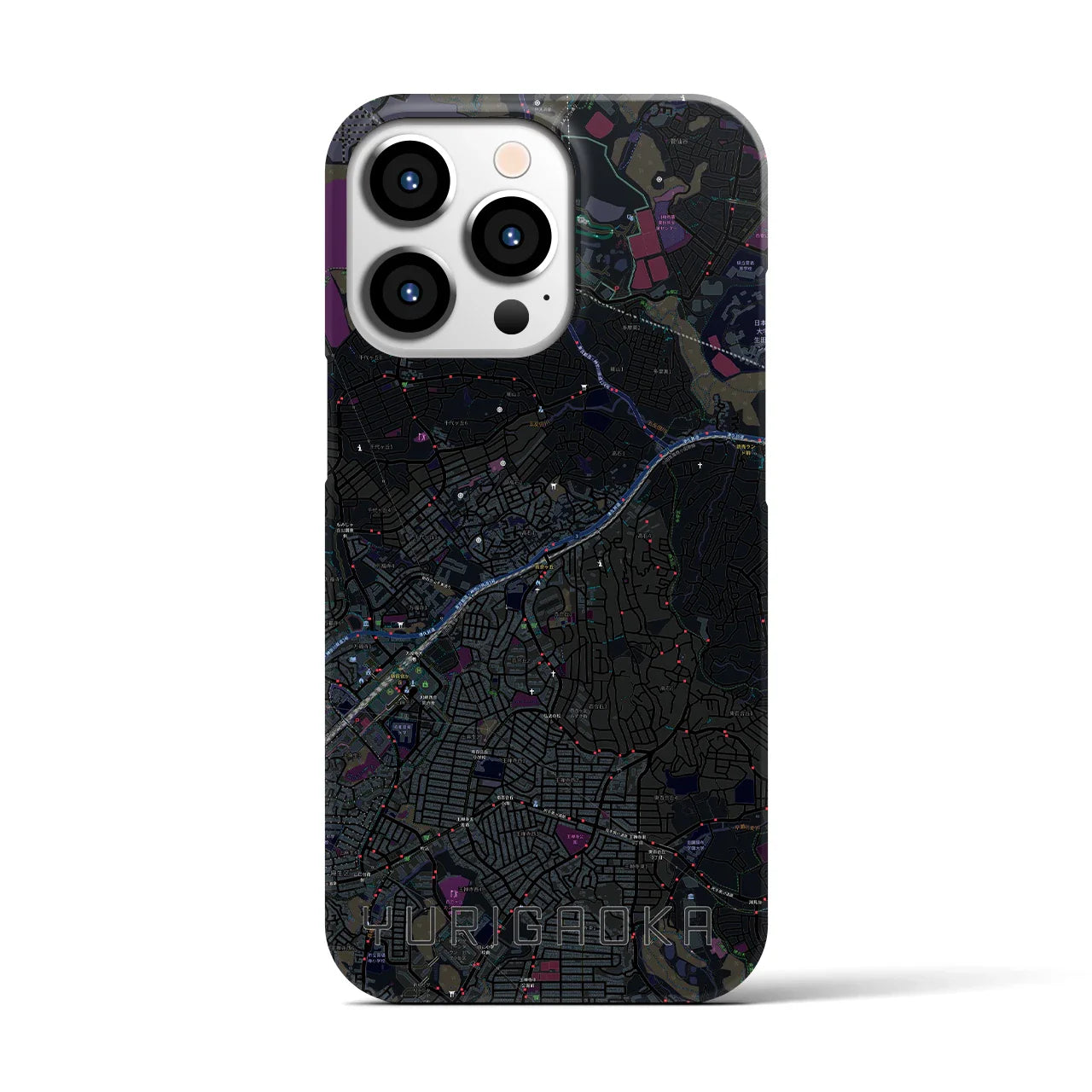 【百合ヶ丘(神奈川県)】地図柄iPhoneケース(バックカバータイプ)