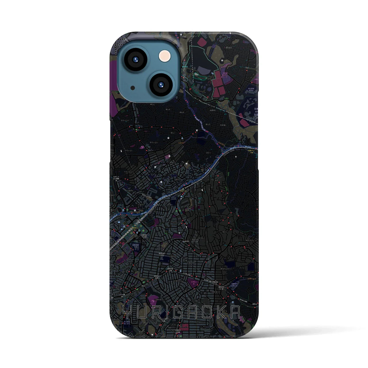 【百合ヶ丘(神奈川県)】地図柄iPhoneケース(バックカバータイプ)