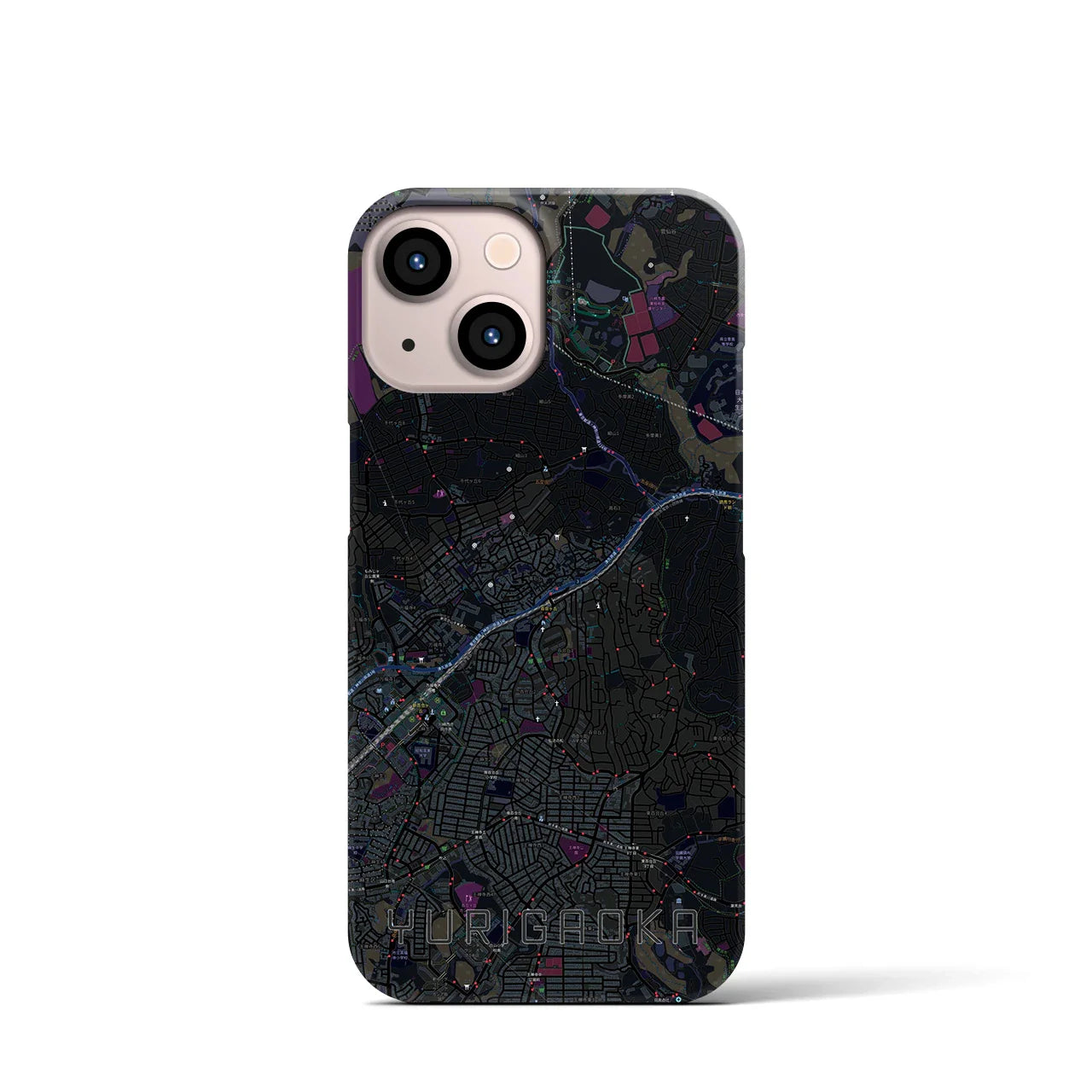 【百合ヶ丘(神奈川県)】地図柄iPhoneケース(バックカバータイプ)