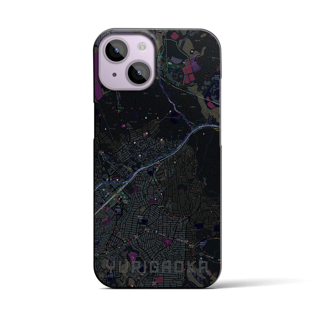 【百合ヶ丘(神奈川県)】地図柄iPhoneケース(バックカバータイプ)