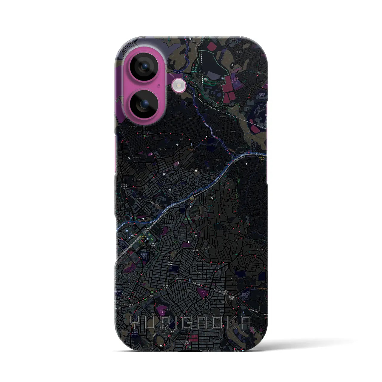 【百合ヶ丘(神奈川県)】地図柄iPhoneケース(バックカバータイプ)