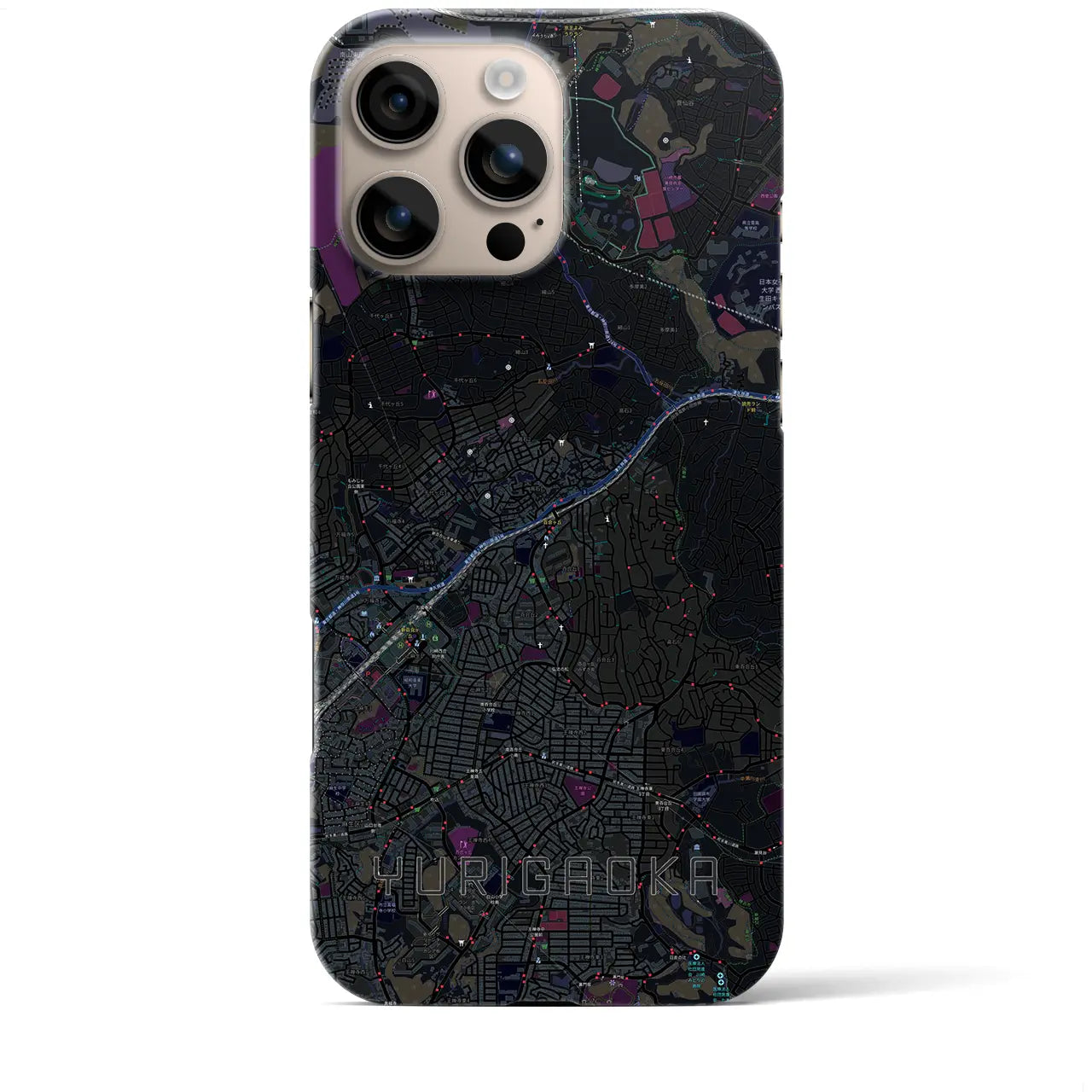 【百合ヶ丘(神奈川県)】地図柄iPhoneケース(バックカバータイプ)