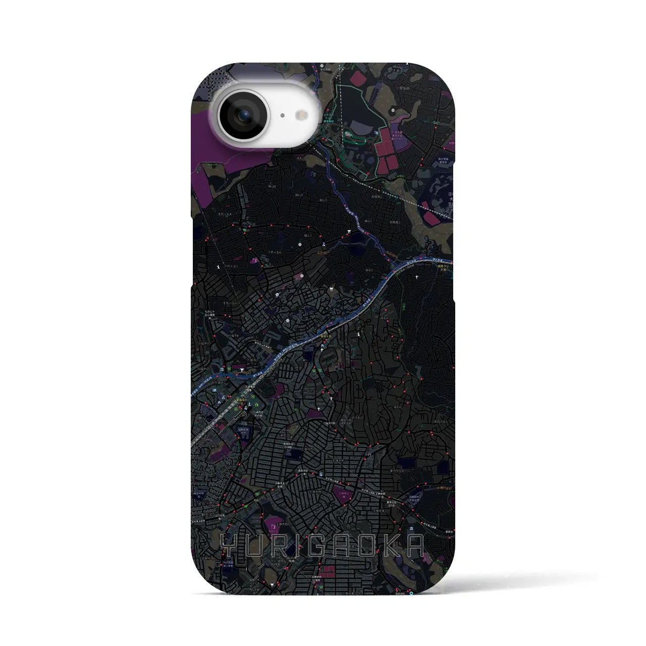【百合ヶ丘(神奈川県)】地図柄iPhoneケース(バックカバータイプ)