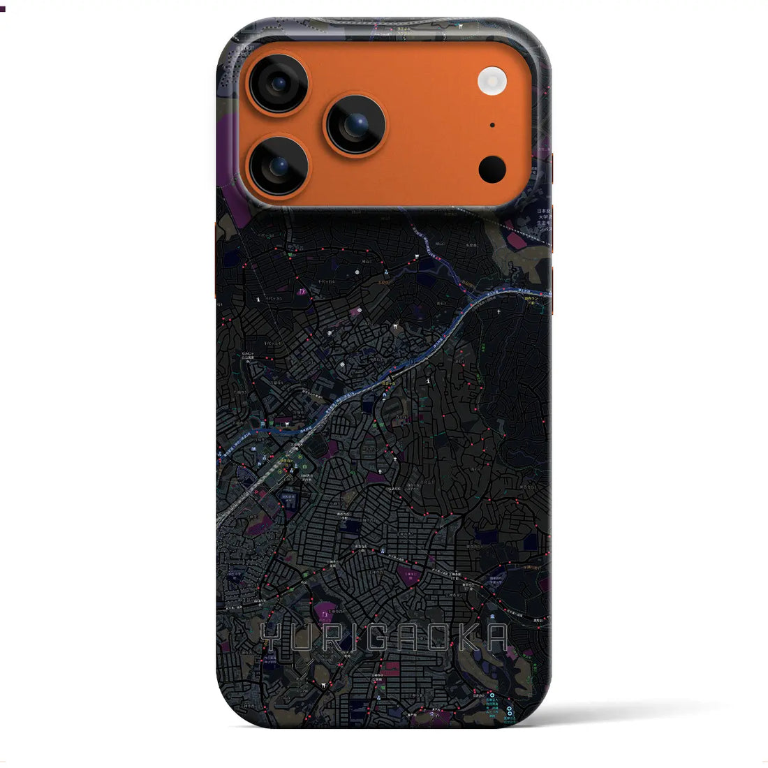 【百合ヶ丘(神奈川県)】地図柄iPhoneケース(バックカバータイプ)