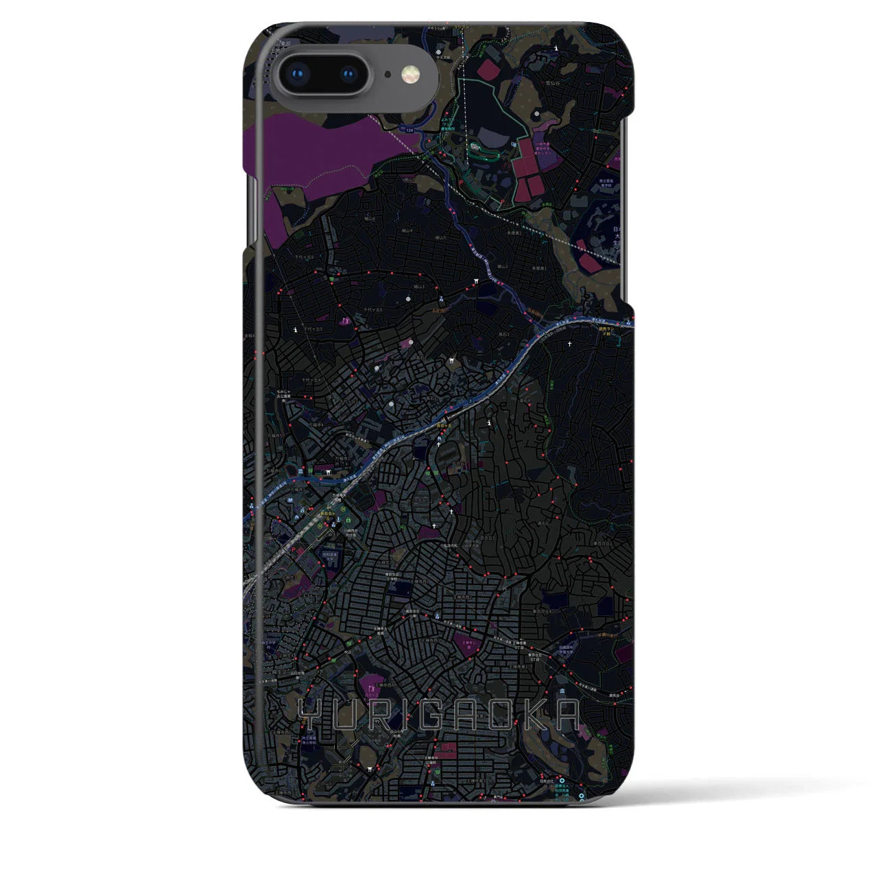 【百合ヶ丘(神奈川県)】地図柄iPhoneケース(バックカバータイプ)