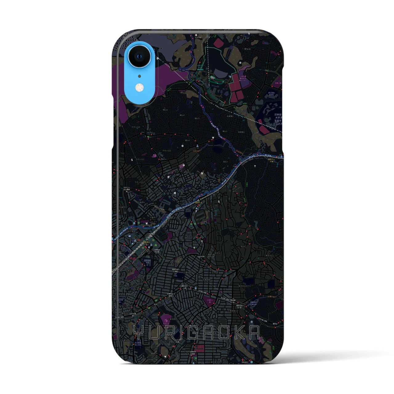 【百合ヶ丘(神奈川県)】地図柄iPhoneケース(バックカバータイプ)
