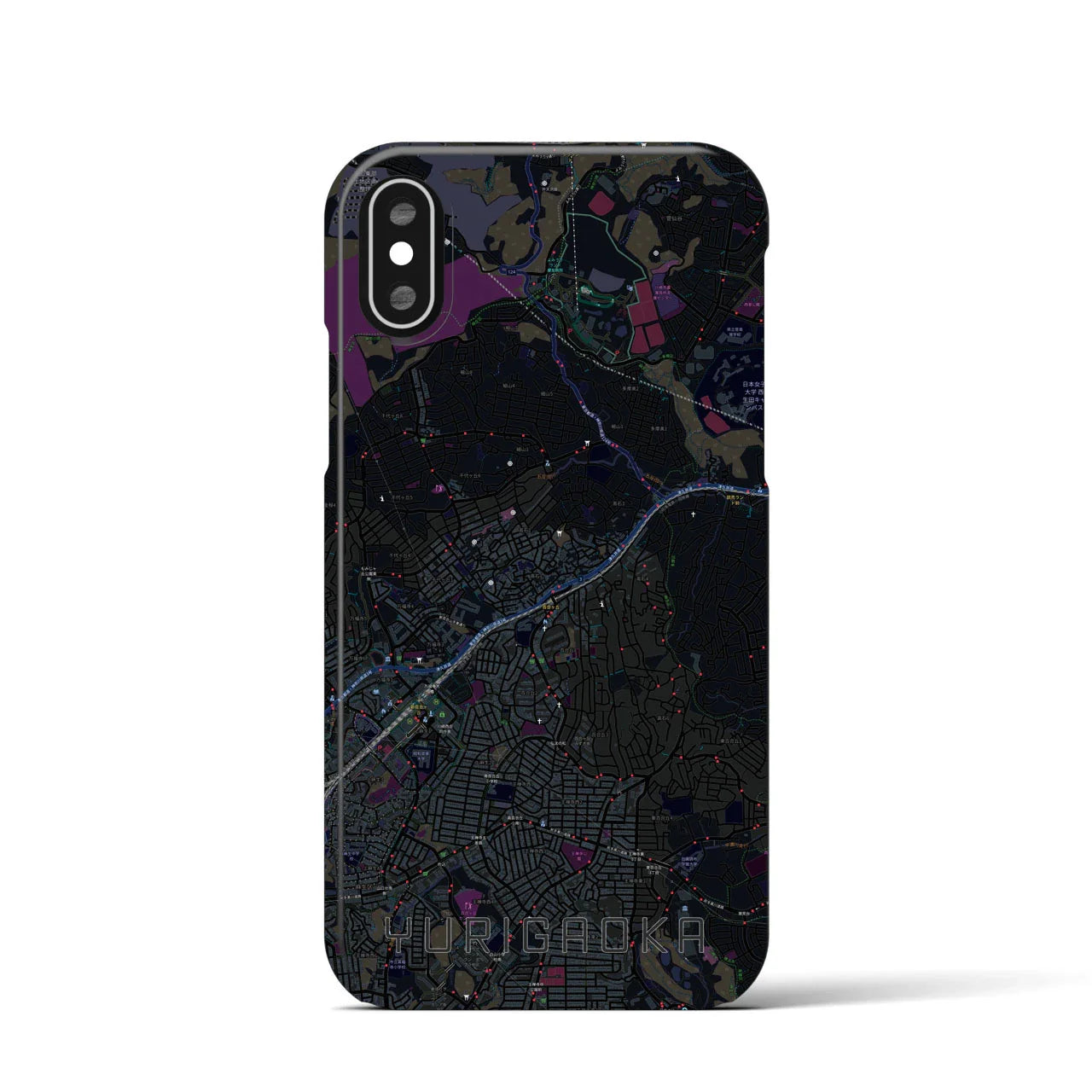 【百合ヶ丘(神奈川県)】地図柄iPhoneケース(バックカバータイプ)