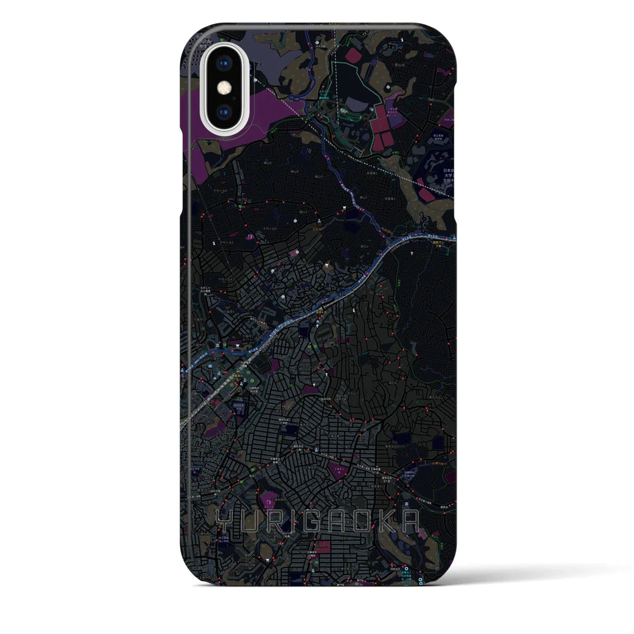 【百合ヶ丘(神奈川県)】地図柄iPhoneケース(バックカバータイプ)