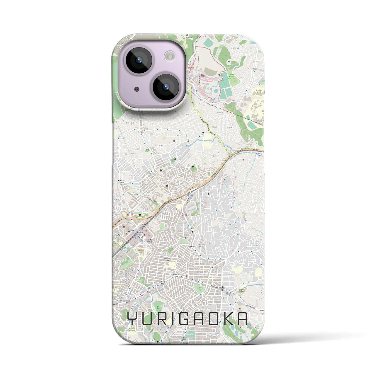 【百合ヶ丘(神奈川県)】地図柄iPhoneケース(バックカバータイプ)