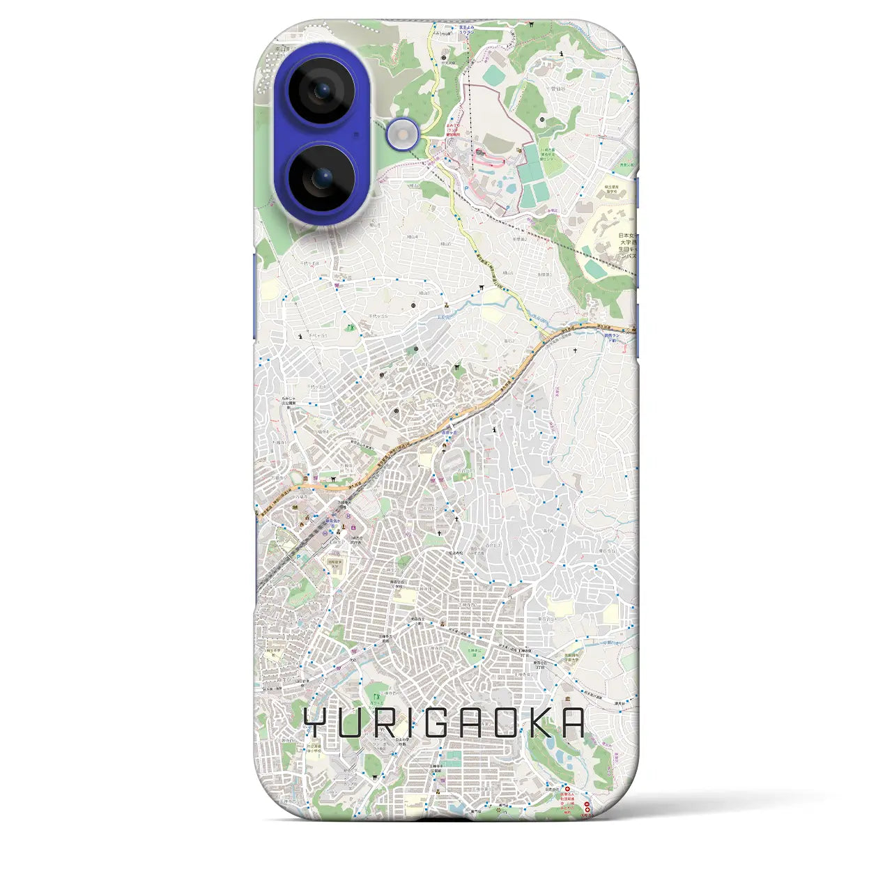 【百合ヶ丘(神奈川県)】地図柄iPhoneケース(バックカバータイプ)ナチュラル・iPhone 16 Pro Max 用
