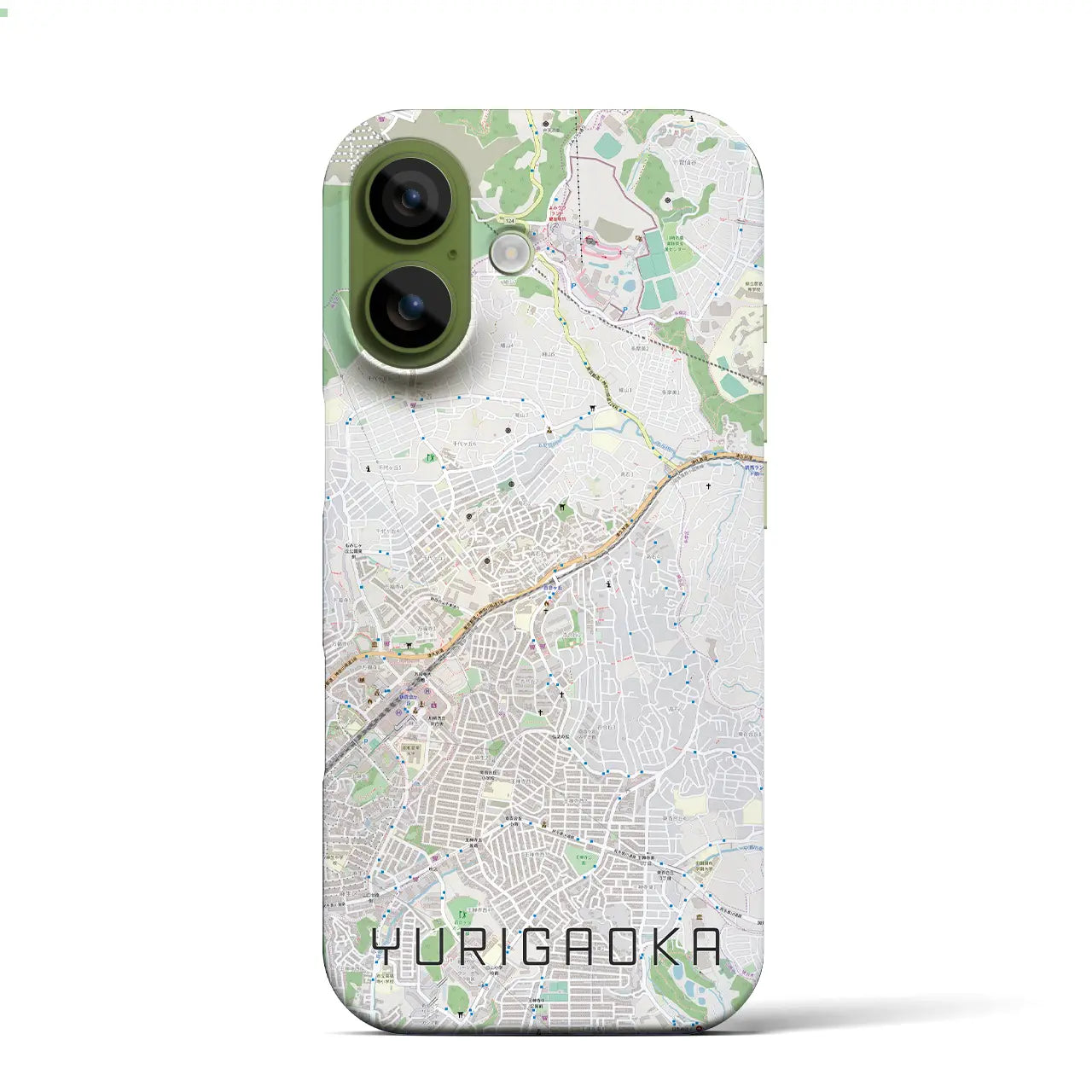 【百合ヶ丘(神奈川県)】地図柄iPhoneケース(バックカバータイプ)