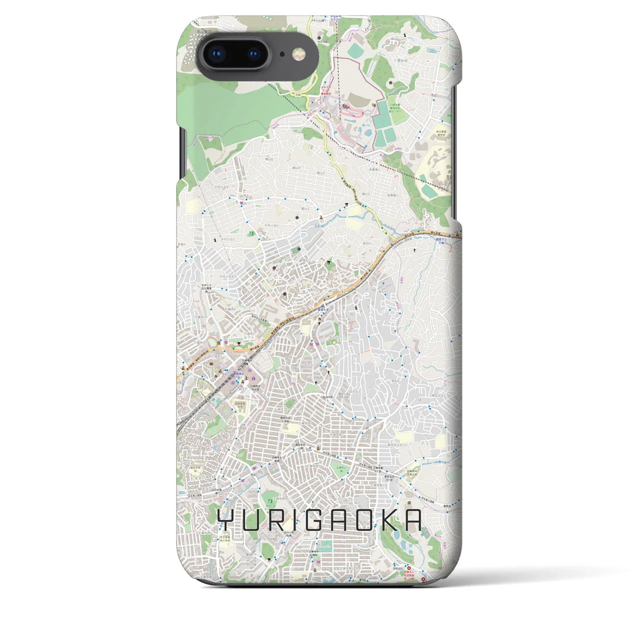 【百合ヶ丘(神奈川県)】地図柄iPhoneケース(バックカバータイプ)