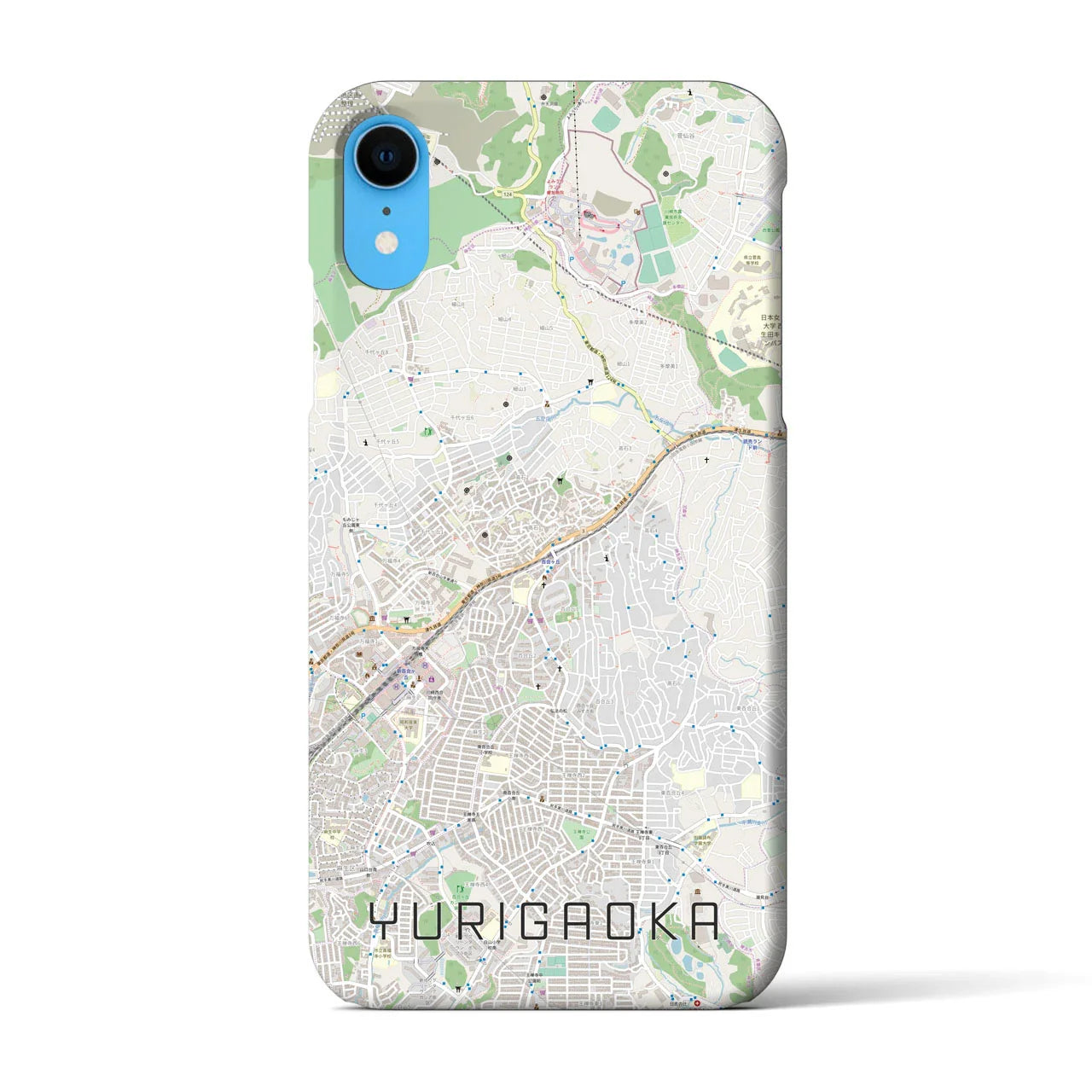 【百合ヶ丘(神奈川県)】地図柄iPhoneケース(バックカバータイプ)