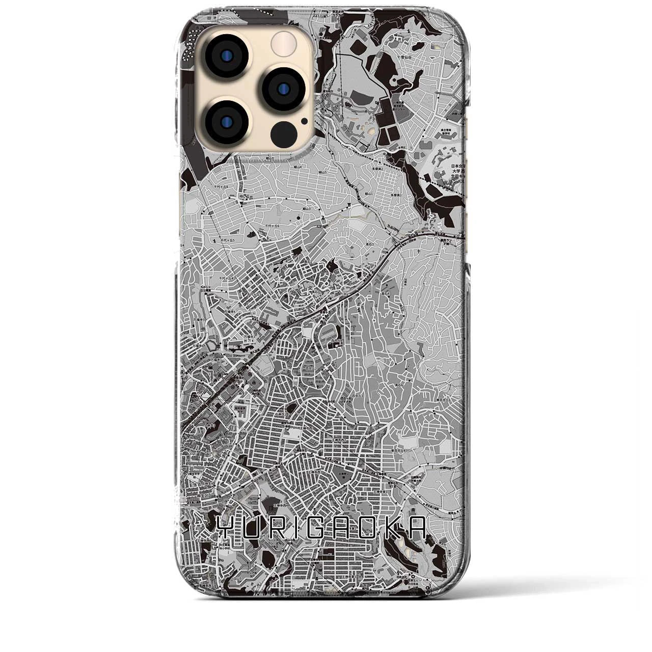 【百合ヶ丘(神奈川県)】地図柄iPhoneケース(クリアタイプ)