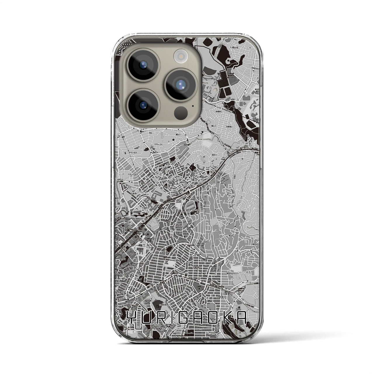 【百合ヶ丘(神奈川県)】地図柄iPhoneケース(クリアタイプ)