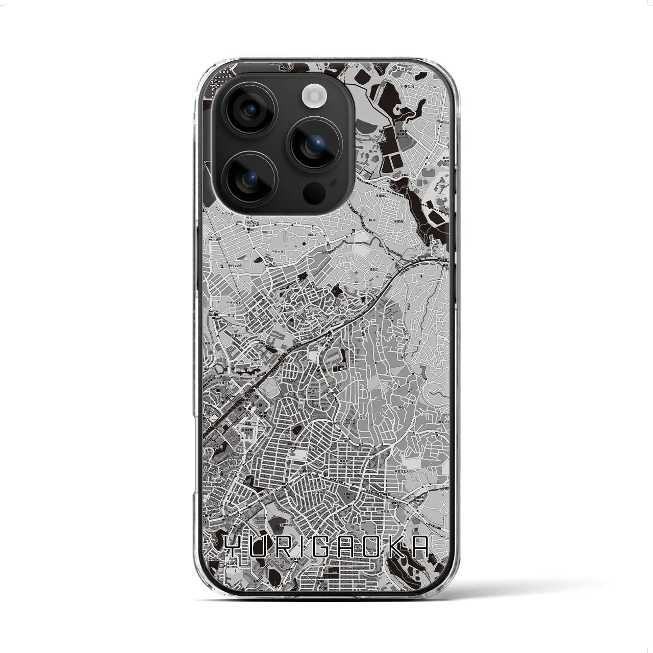 【百合ヶ丘(神奈川県)】地図柄iPhoneケース(クリアタイプ)