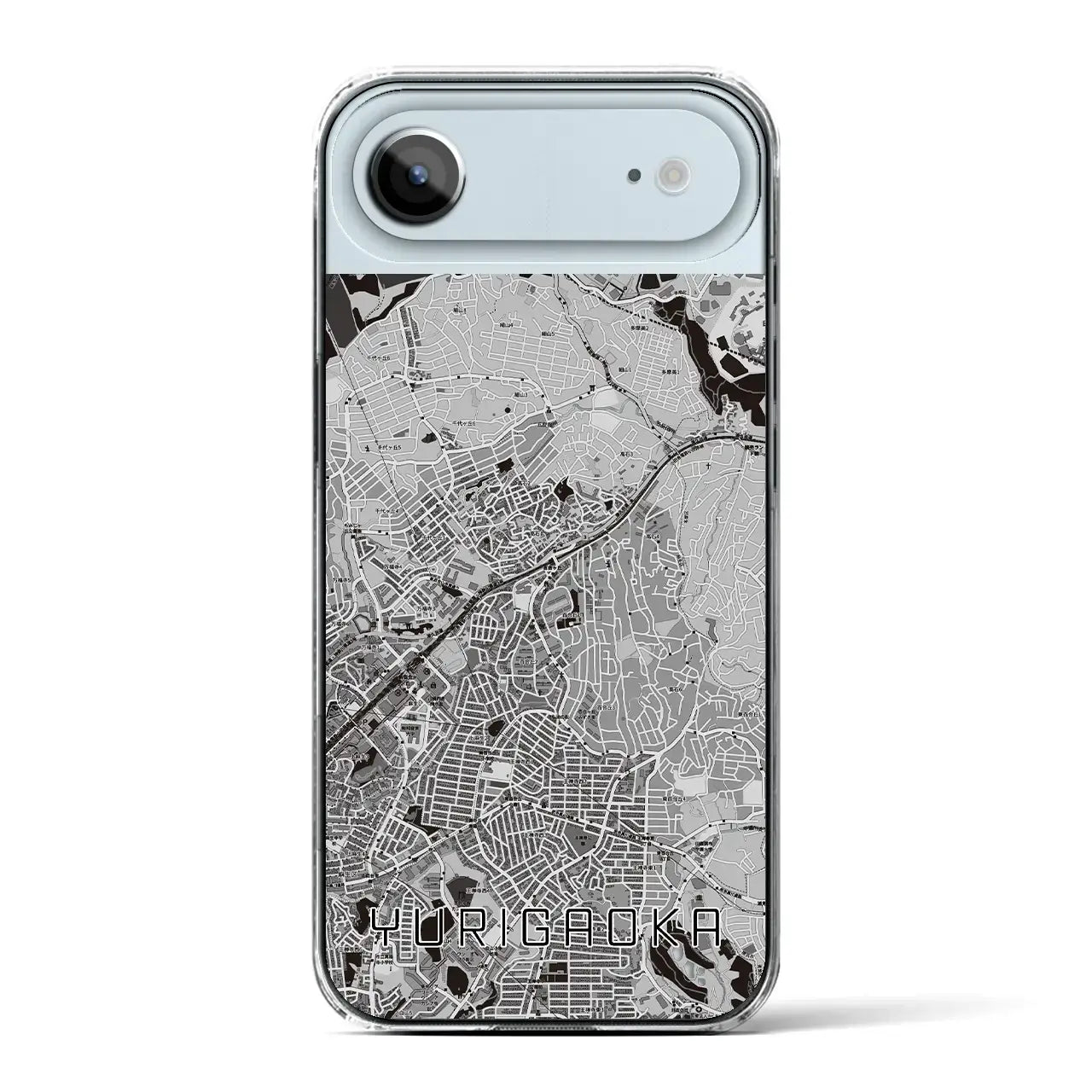 【百合ヶ丘(神奈川県)】地図柄iPhoneケース(クリアタイプ)