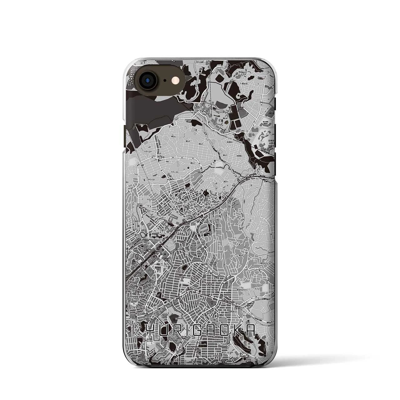 【百合ヶ丘(神奈川県)】地図柄iPhoneケース(クリアタイプ)