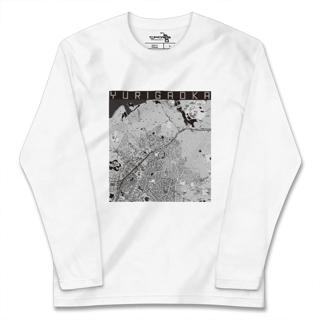【百合ヶ丘(神奈川県)】地図柄ロングスリーブTシャツ